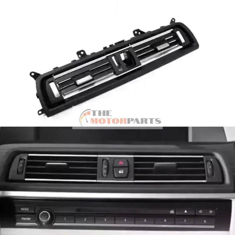 BMW 5 Series F10 Sedan 2010-2016 Black Central AC Vent Grille With Chrome 64229209136 64229197489 64229192897-1