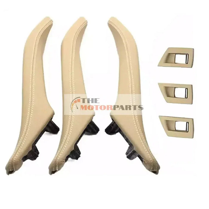 BMW 5 Series Sedan (2010-2016) Beige Leather Door Pull Handle and Window Switch Panel Set (F10) themotorparts