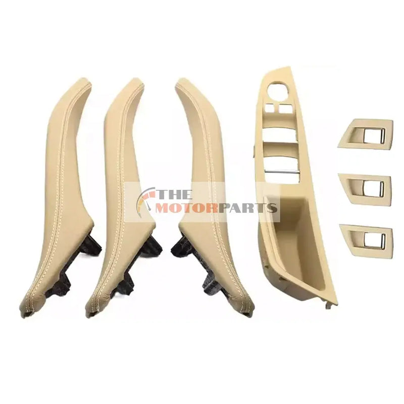 BMW 5 Series Sedan (2010-2016) Beige Leather Door Pull Handle and Window Switch Panel Set (F10) themotorparts