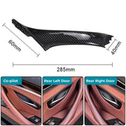 BMW 5 Series Sedan Carbon Fiber Inner Door Pull Handle Cover with Aremrest and Window Switch Panel Set F10